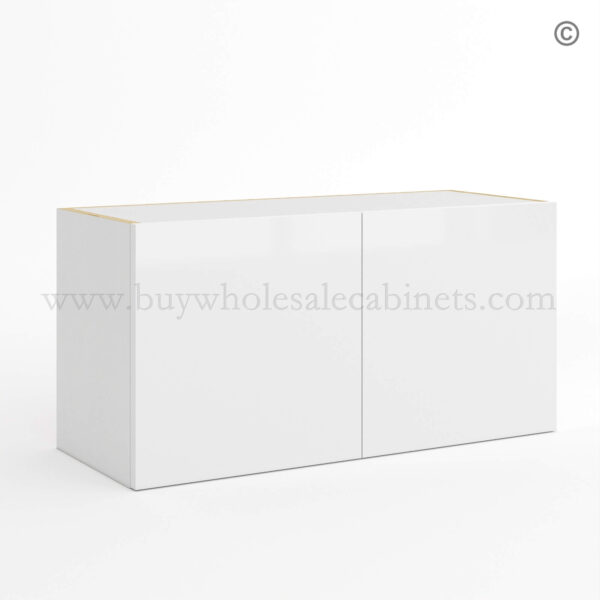 Frameless Gloss White Double Door Wall Microwave, rta cabinets, white wall cabinets