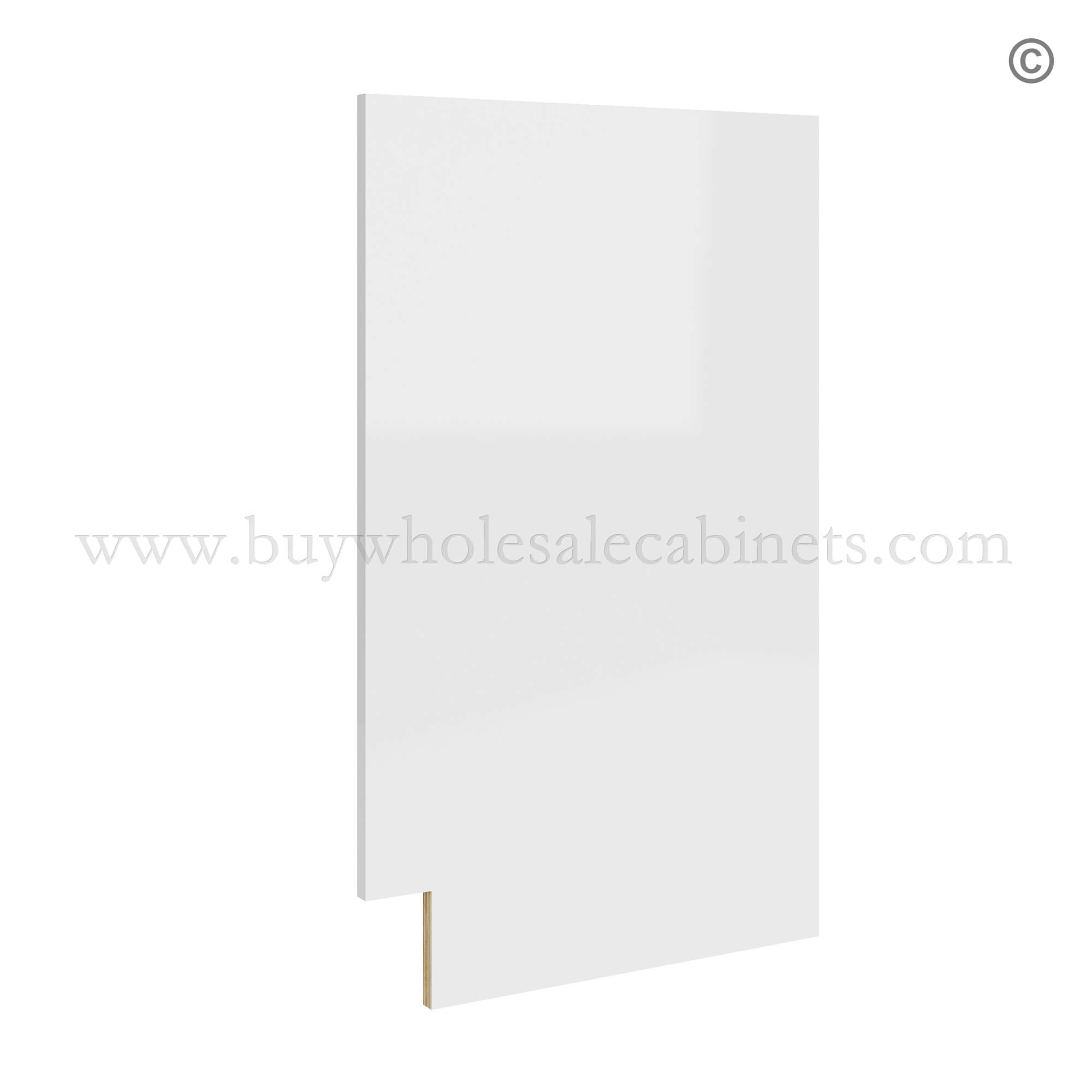 Frameless Gloss White Finished Side Panel for Vanity Base, rta cabinets, frameless cabinets