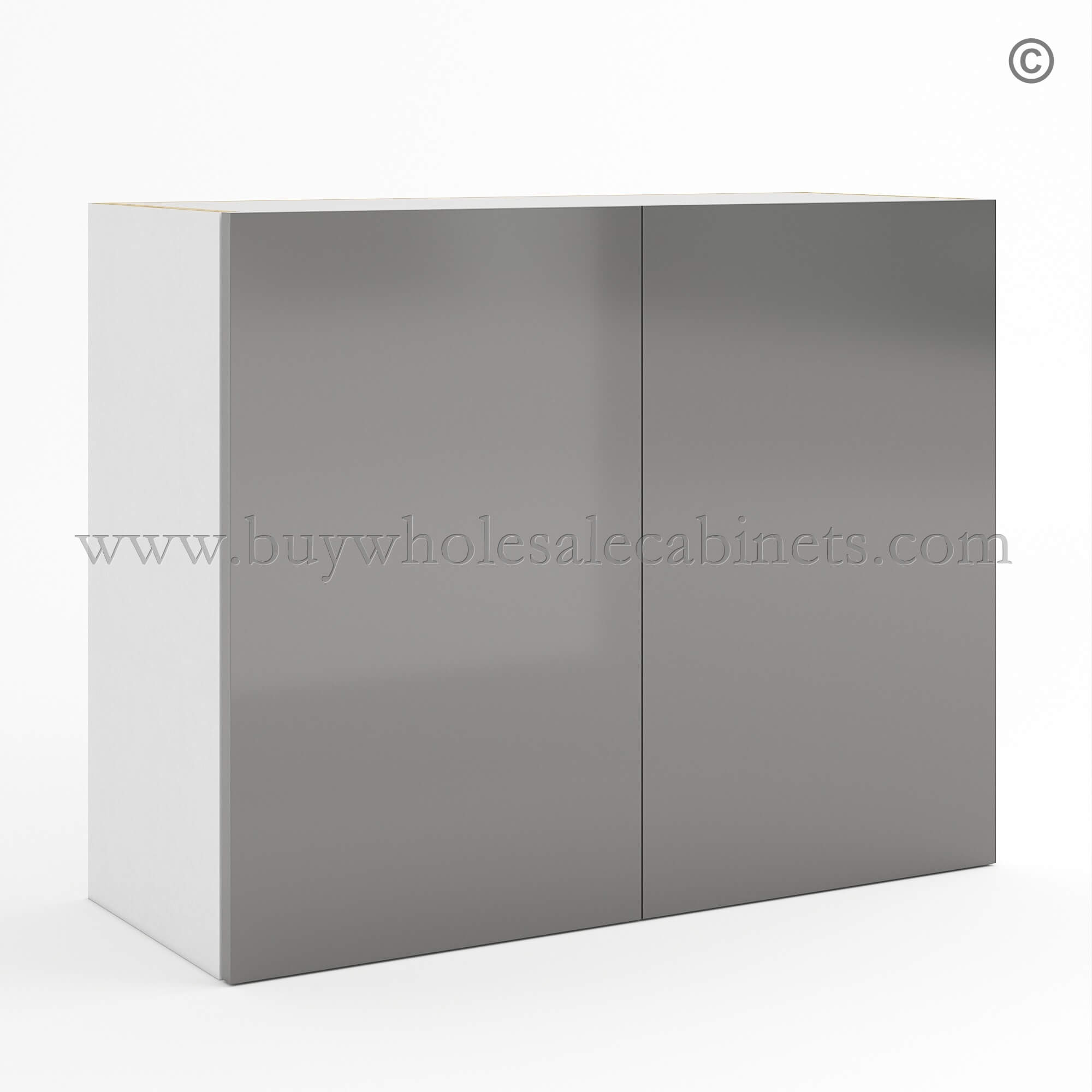 Frameless Gloss Gray Double Door Wall Microwave, wholesale cabinets, wall cabinets