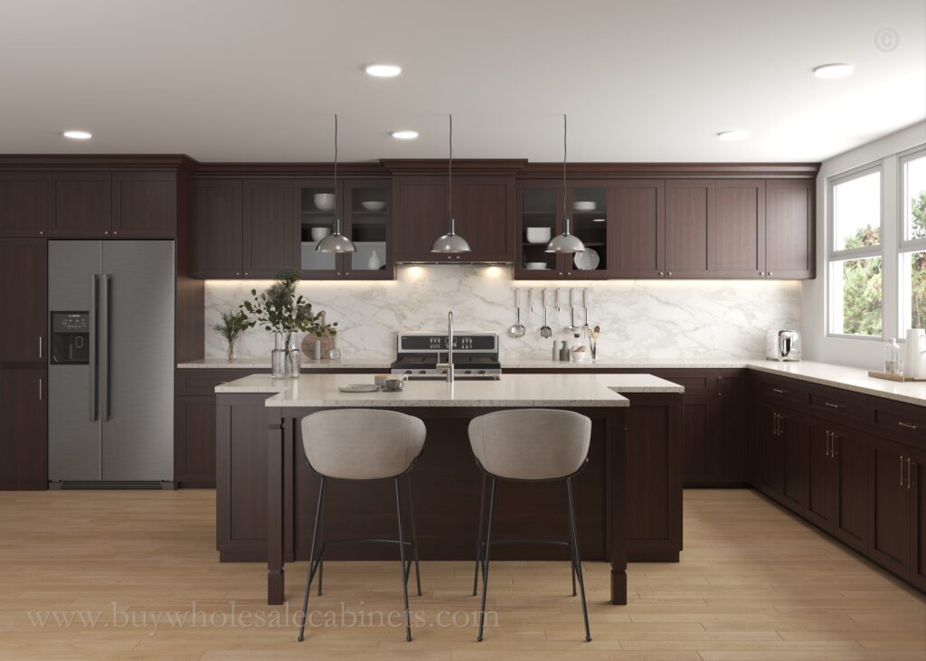 espresso kitchen cabinets, two tone kitchen cabinet