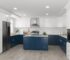 two toned kitchen cabinets, blue kitchen cabinets