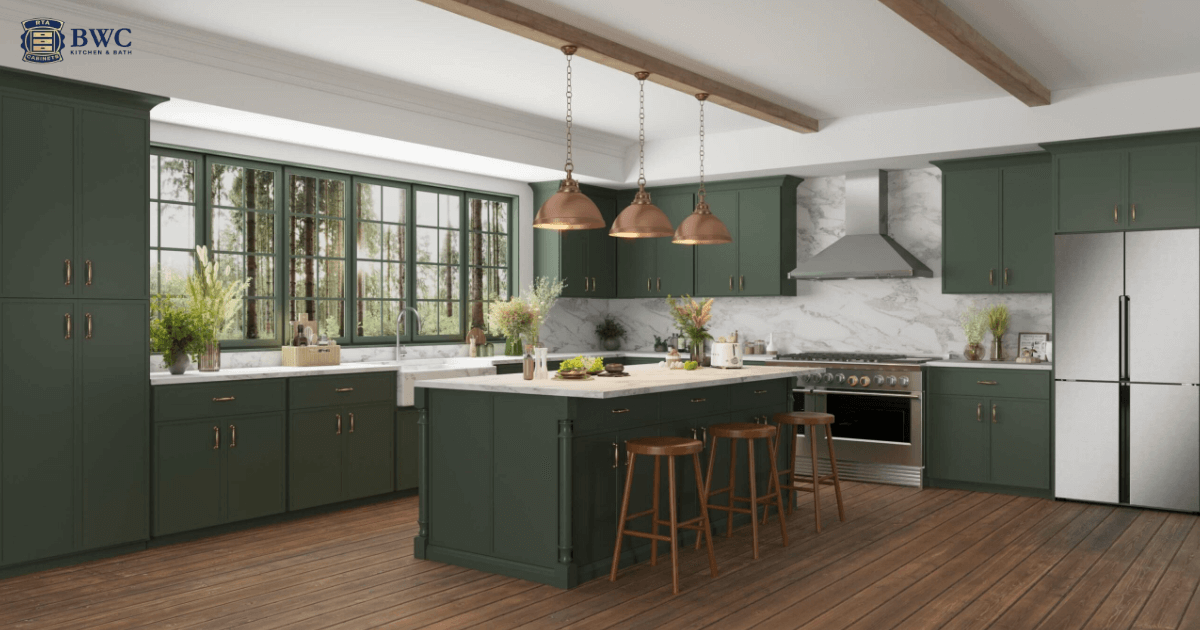 Green Kitchen Cabinets