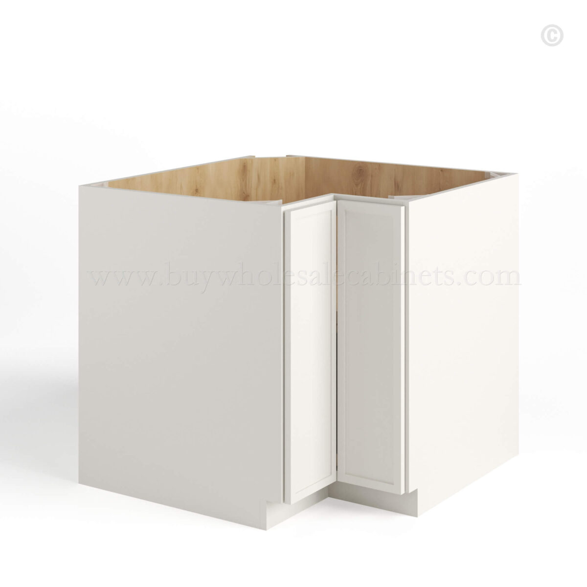 Slim Dove White Lazy Susan Base Cabinet, dove white cabinets, rta cabinets