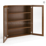 Frameless Classic Chestnut Wall Mullion Door 42"H - 2 Door 3 Shelves - Glass And Clips Not Included. - Image 2