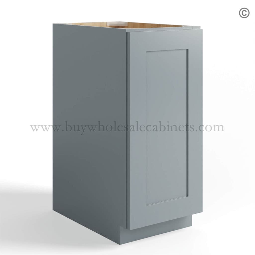 Gray Shaker Base Cabinet Single Door Full Height