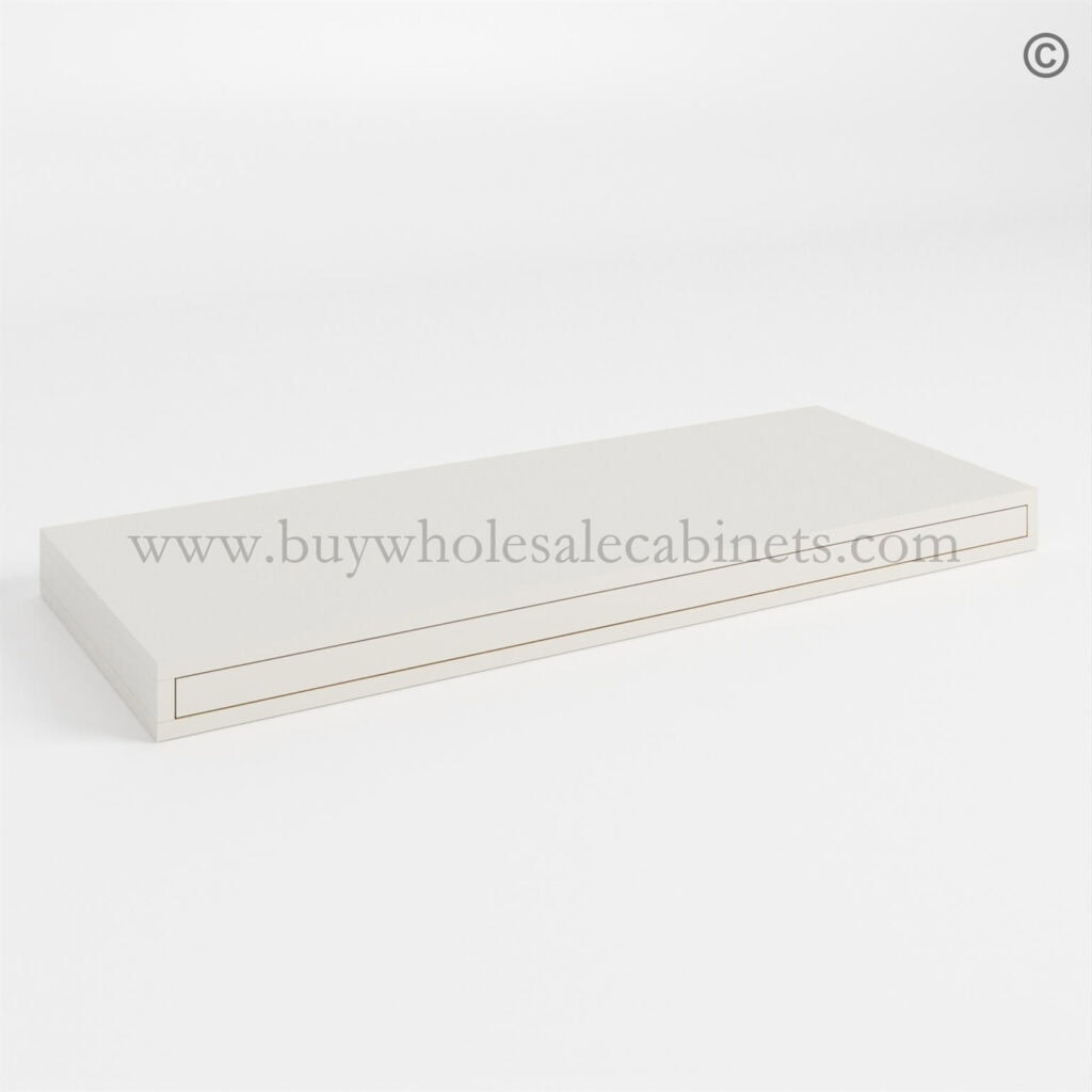 Charleston White Raised Panel Floating Shelf, rta cabinets
