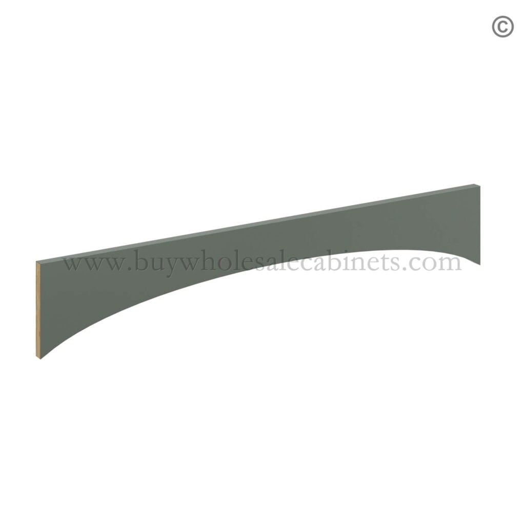 Green Shaker Arched Valance, green cabinets