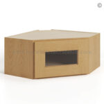 Treasure Chest Shaker 12x 24 Diagonal Corner Wall Shelf with Glass Door, wall cabinets