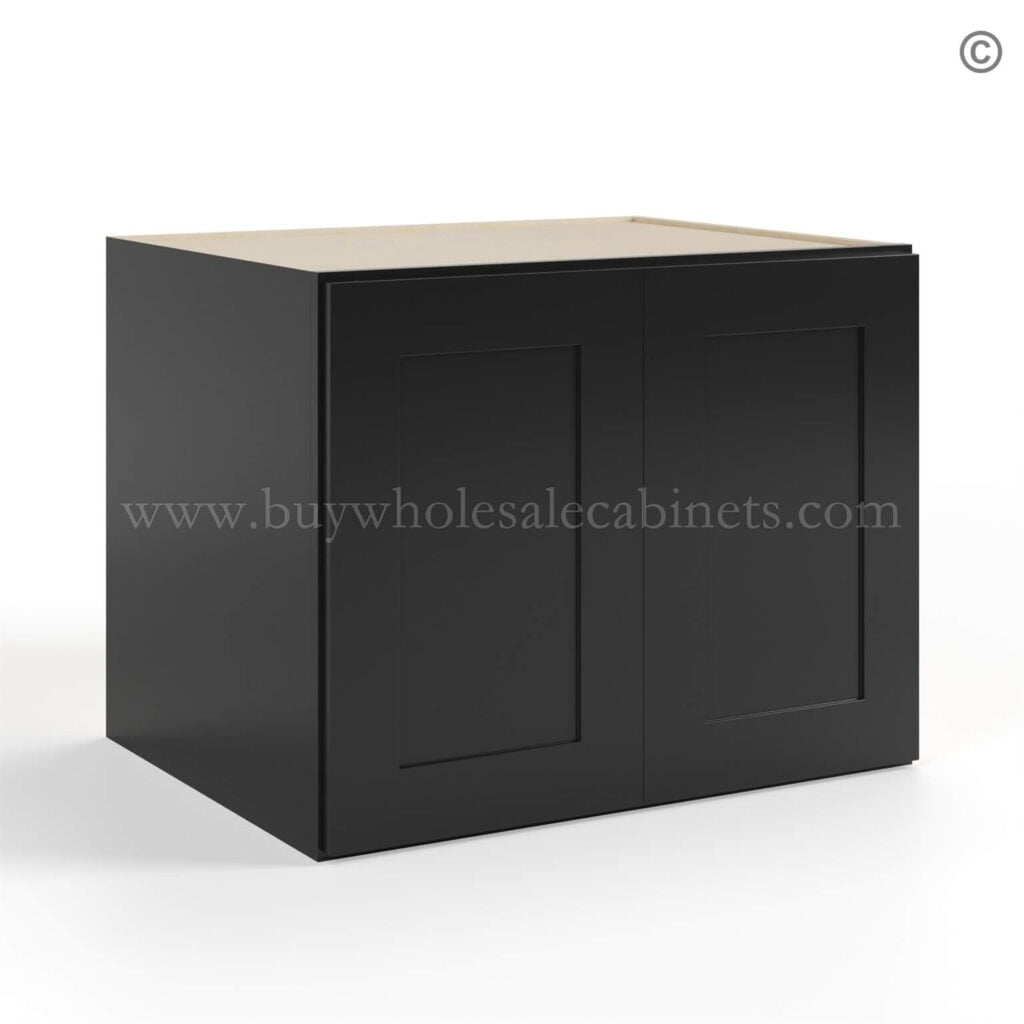 black Shaker 24 H Refrigerator Wall Cabinet 24 Deep