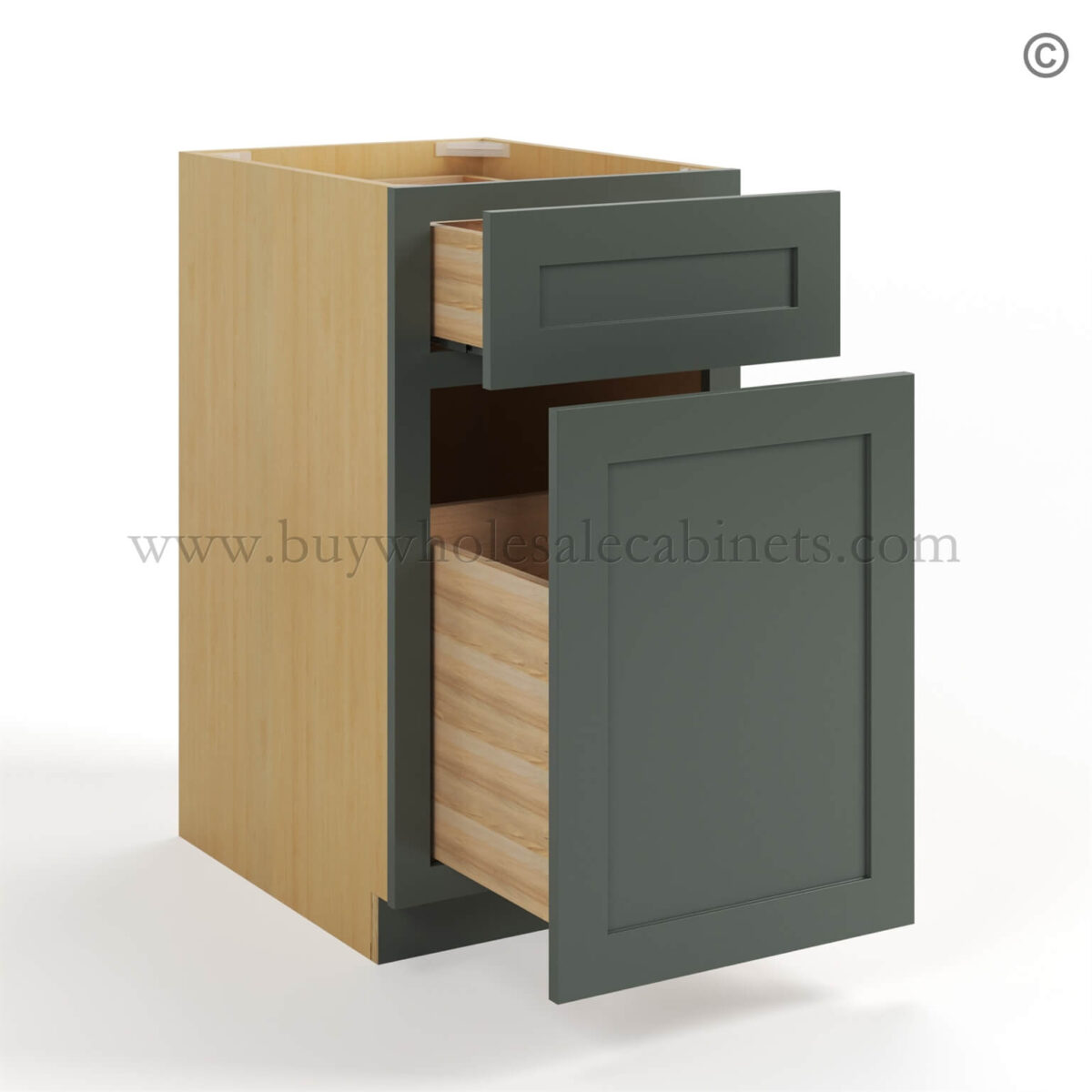 green cabinets