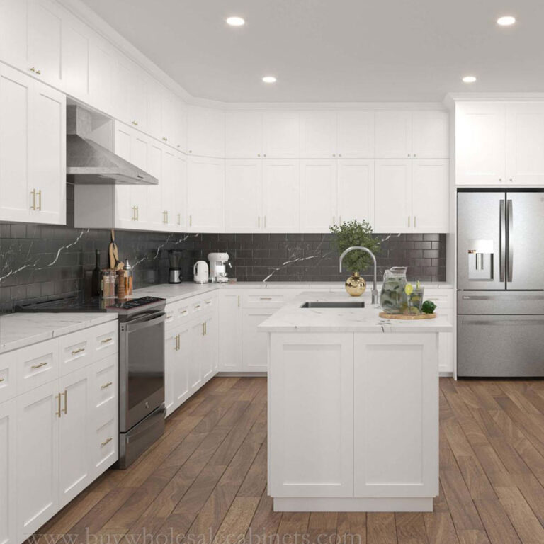 Illustration of Budget White Shaker Kitchen Cabinets Online Store