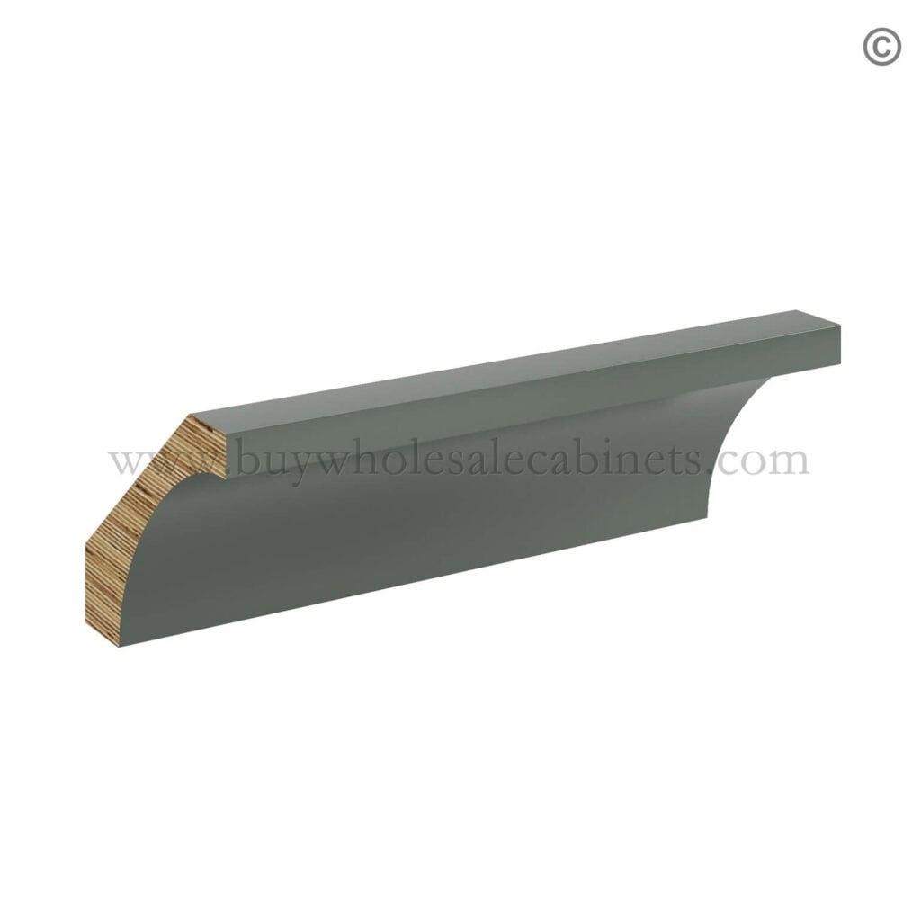 Green Shaker Cove Crown Moulding, rta cabinets