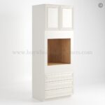 Charleston White Raised Panel 30" W Double Door Oven Pantry Cabinet with Three Drawers