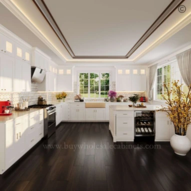 RTA white shaker cabinets basic kitchen layout