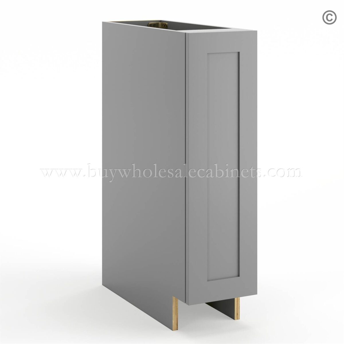 Frameless Graphite Gray Base Spice Rack Pull Out - 1 Full Height Door - Image 1