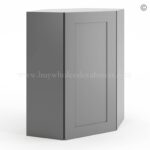Frameless Graphite Gray 24" Wide Wall Diagonal Door - 1 Door 2 Shelves