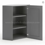 Frameless Graphite Gray 24" Wide Wall Diagonal Door - 1 Door 2 Shelves - Image 2