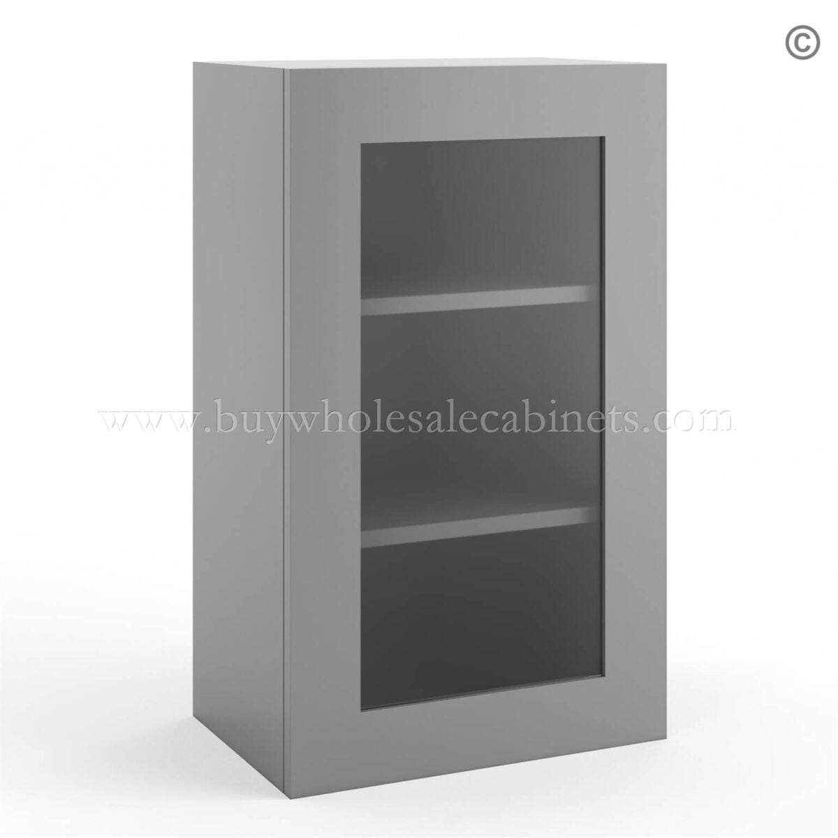Frameless Graphite Gray Wall Mullion Door - 1 Door 2 Shelves - Glass And Clips Not Included. - Image 3