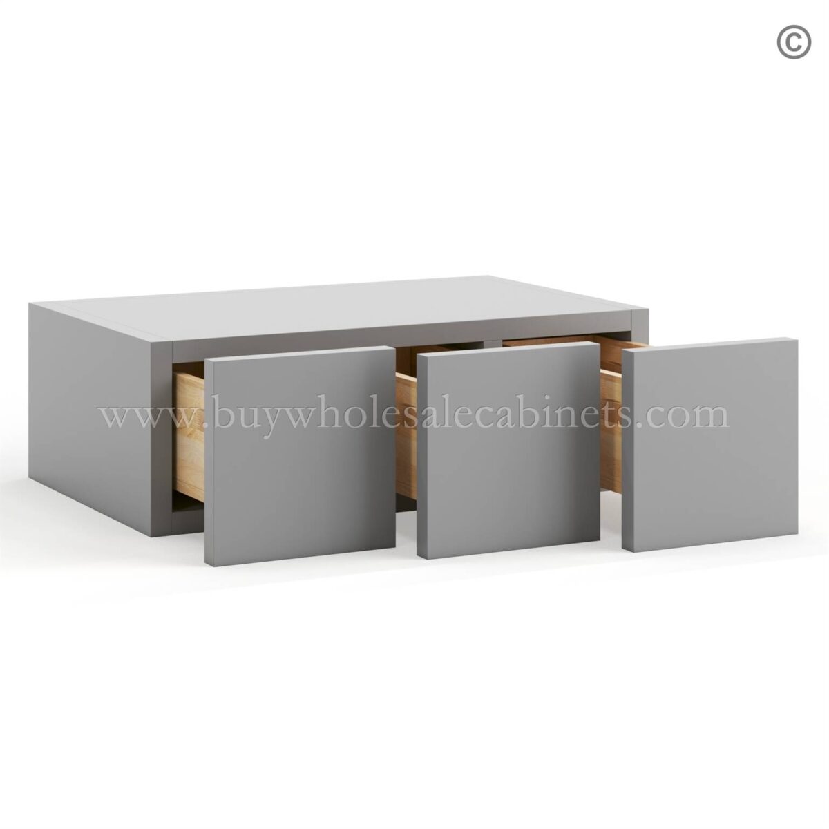 Frameless Graphite Gray Wall Small Drawers - 3 Drawers - Image 2