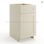 Frameless Ivory White Base Cabinet - 1 Drawer, 1 Door, 1 Shelf