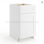 Frameless Modern White Shaker Base Cabinet - 1 Drawer, 1 Door, 1 Shelf