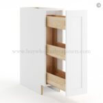 Frameless Modern White Shaker Base Spice Rack Pull Out - 1 Full Height Door - Image 2