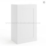 Frameless Modern White Shaker 30" Tall Deep Wall Cabinet - 1 Door 2 Shelves