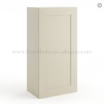Frameless Ivory White 36" Tall Wall Cabinet - 1 Door 2 Shelves