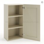 Frameless Ivory White 36" Tall Wall Cabinet - 1 Door 2 Shelves - Image 2