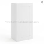 Frameless Modern White Shaker 36" Tall Wall Cabinet - 1 Door 2 Shelves