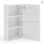 Frameless Modern White Shaker 36" Tall Wall Cabinet - 1 Door 2 Shelves - Image 2