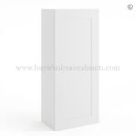Frameless Modern White Shaker 42" Tall Wall Cabinet - 1 Door 3 Shelves