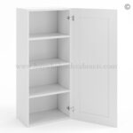 Frameless White Deco 42" Tall Wall Cabinet - 1 Door 3 Shelves - Image 2