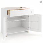 Frameless Modern White Shaker Base Cabinet - 1 Drawer, 2 Doors, 1 Shelf - Image 2