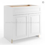 Frameless White Deco Base Cabinet - 1 Drawer, 2 Doors, 1 Shelf