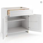 Frameless White Deco Base Cabinet - 1 Drawer, 2 Doors, 1 Shelf - Image 2