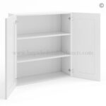 Frameless White Deco 36" Tall Wall Cabinet - 2 Doors 2 Shelves - Image 2