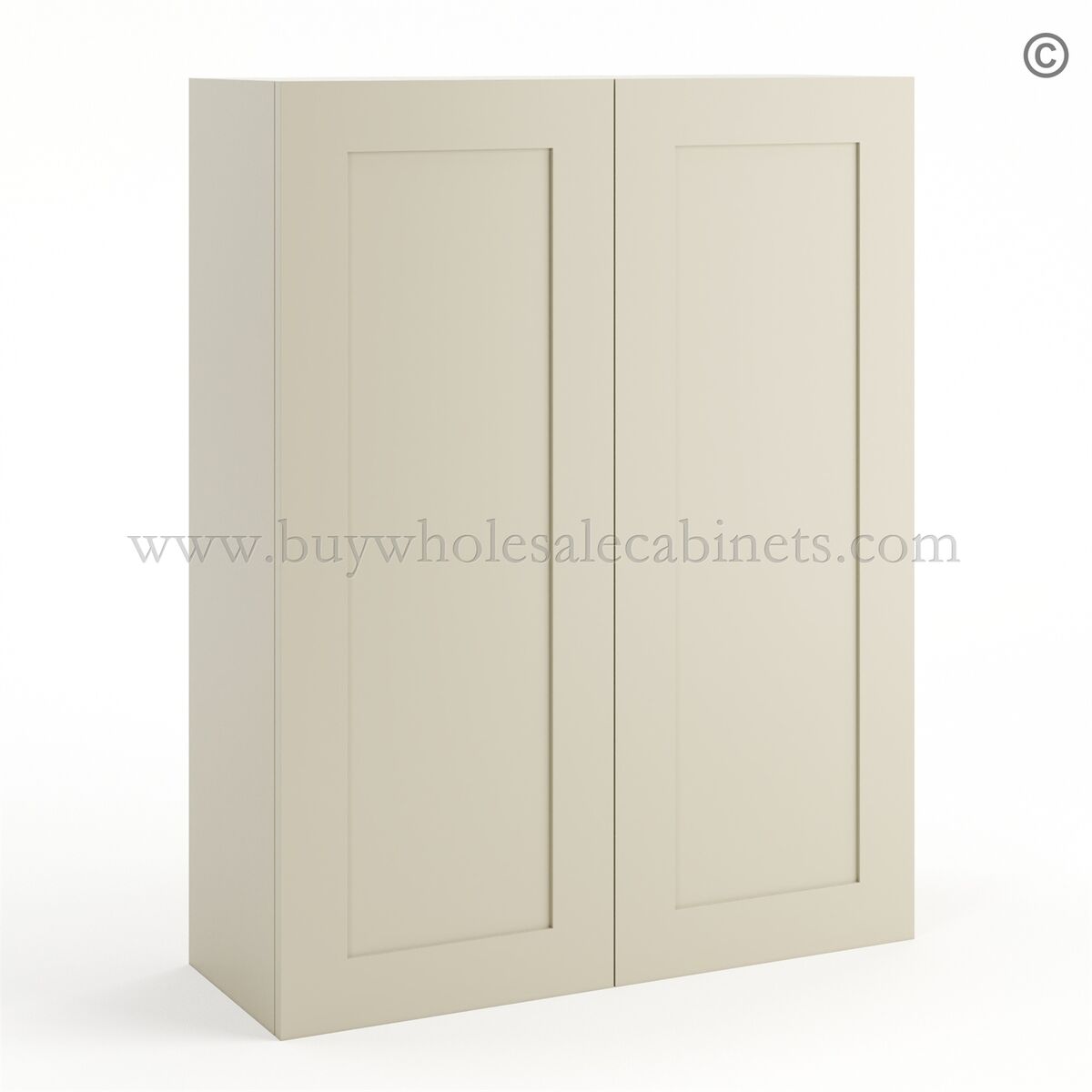 21-ivory-white-shaker-42”-high-two-doors-wall-cabinet-closed