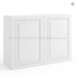 Frameless White Deco 24" Deep Wall Cabinet - 2 Doors 1 Shelf