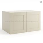 Frameless Ivory White 24" Deep Wall Cabinet - 2 Doors No Shelf