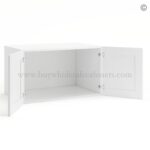 Frameless Modern White Shaker 24" Deep Wall Cabinet - 2 Doors No Shelf - Image 2