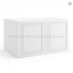 Frameless White Deco 24" Deep Wall Cabinet - 2 Doors No Shelf