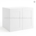Frameless Modern White Shaker 24" Deep Wall Cabinet - 2 Doors 1 Shelf