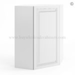 Frameless White Deco 24" Wide Wall Diagonal Door - 1 Door 2 Shelves