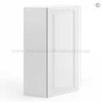 Frameless White Deco 24" Wide Wall Diagonal Door - 1 Door 3 Shelves -