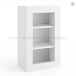 Frameless Modern White Shaker Wall Mullion Door - 1 Door 2 Shelves - Glass And Clips Not Included.