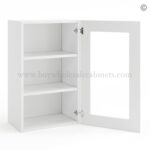 Frameless Modern White Shaker Wall Mullion Door - 1 Door 2 Shelves - Glass And Clips Not Included. - Image 2