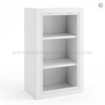 Frameless White Deco Wall Mullion Door - 1 Door 2 Shelves - Glass And Clips Not Included.