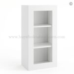 Frameless Modern White Shaker Wall Mullion Door - 1 Door 2 Shelves - Glass And Clips Not Included.
