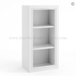 Frameless White Deco Wall Mullion Door - 1 Door 2 Shelves - Glass And Clips Not Included.